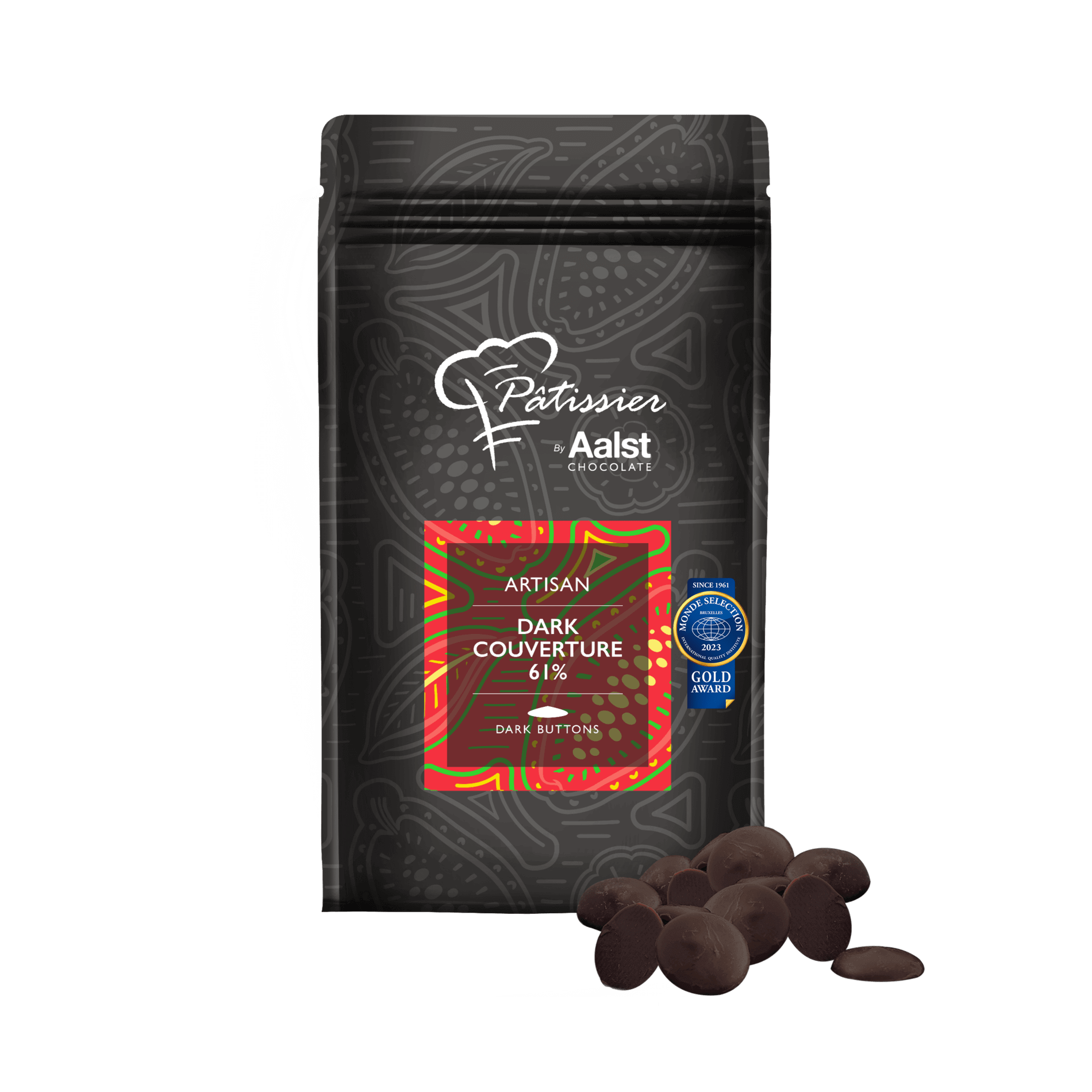 Patissier Couverture 61% Dark Chocolate Buttons 2.5Kg